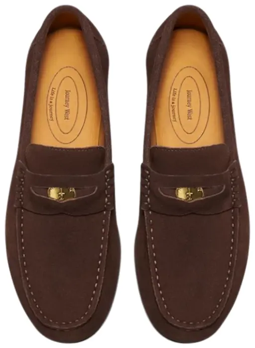 brown red flat shoes
